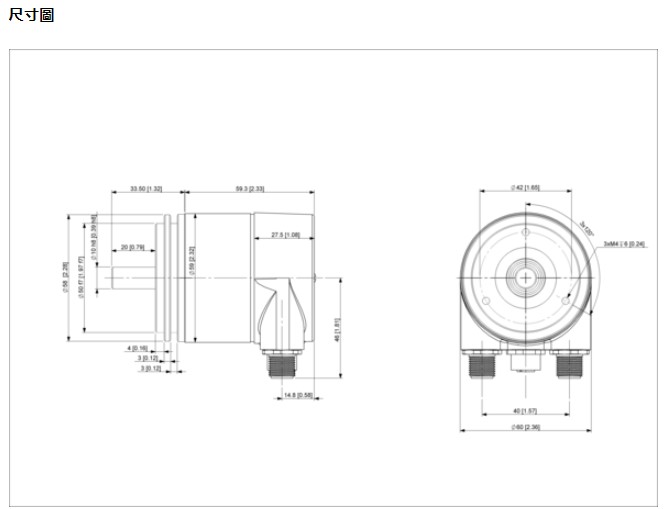 旋轉(zhuǎn)編碼器尺寸圖